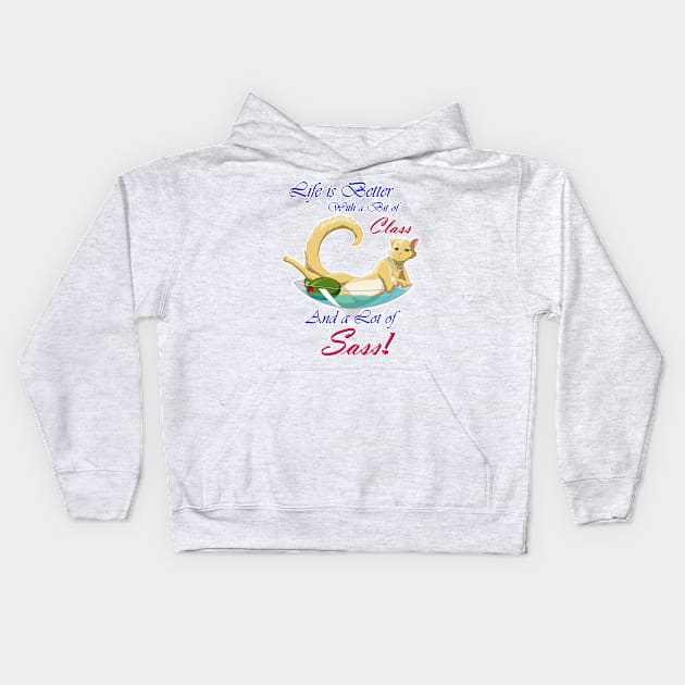 Life is Better with Class & Sass Kids Hoodie by Kitty's Sassy Shirts 